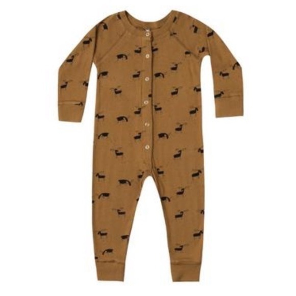 Rylee + Cru moose ribbed long johns 3/6m brown mustard - Picture 1 of 8